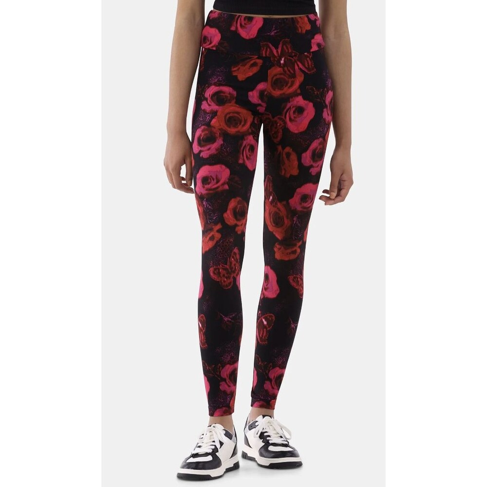No Boundaries XXS Juniors Sueded high rise ankle length roses Leggings pull-on